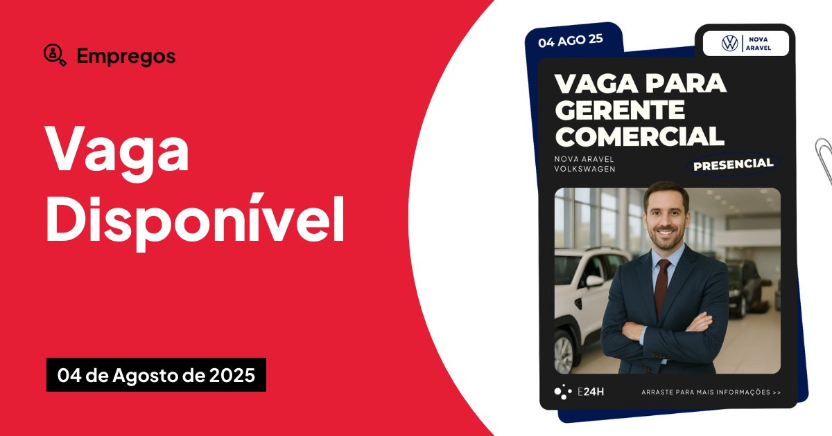 Vaga para gerente comercial em Arapiraca paga R$ 25 mil