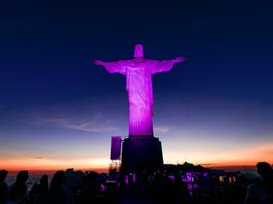 Cristo Redentor será iluminado de roxo por alerta sobre obesidade - Imagem
